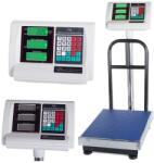 VERK GROUP Platform mérleg LCD kijelzővel, újratölthető akkumulátorral, háttámlával, 30x40 cm, 100kg/50g, 230V (17059_1)