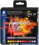 STAEDTLER Флум. Staedtler Pigment Brush 371, 12цв, топли цв (31653-А-371 C12-5)