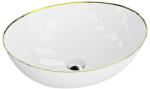 Lavita Fresa mosdótál 41.5x34 cm ovális mosdótálak fehér-arany 5900378334378
