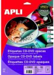 Apli Etikett, CD/DVD, A4, teljes lefedettségű, matt, APLI "Mega", 25lap/cs (10808/10601) - nyomtassingyen