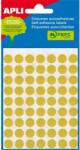 APLI Etikett, 13 mm kör, kézzel írható, színes, APLI, sárga, 175 etikett/csomag (2055) - nyomtassingyen