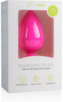 EasyToys Diamond - анален плъг с бял камък (голям, розов) - lovesexshop