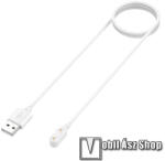  Okosóra mágneses USB töltő - 1m hosszú - FEHÉR - SAMSUNG Galaxy Fit 3 (SM-R390) / Huawei Band 8 / 7 / 6 / 6 Pro / Honor Band 9 / 7 / 8 / Watch Fit / 2 / OPPO Band 2 / Huawei Childrens Watch 4X / Watch