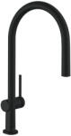 Hansgrohe Talis M54, karos konyhai csaptelep 210, kihúzható kifolyó, 1jet, sBox, matt fekete, HAN-72803670 (HAN-72803670)