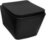  Set vas WC suspendat Fluminia Tornado Flush cu capac soft close negru mat (M205MB?)