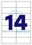 BLUERING Etikett címke, 105x42, 4mm, 100 lap, 14 címke/lap Bluering® (BRET119) - tintasziget