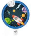 Procos Rocket Space, Űr papírtányér 8 db-os 23 cm FSC PNN93733 (PNN93733)