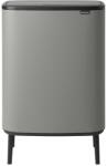 Brabantia Bo Touch Bin Hi hulladékgyűjtő Soft-Close fedéllel, magasított, lábakon álló, műanyag tartály, XXL, 60L - M méret, acél, betonszürke ásványi textúra - 130281 (130281)