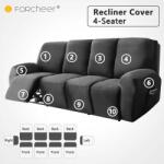 Forcheer Relax Fotel Huzat (bársonyos, 4 üléses, fekete)