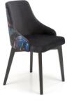 Halmar Scaun tapitat living, model Halmar Endo, picioare din lemn, 57x56x86x47cm, catifea, multicolor/negru