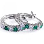 HARAHU CA-21731 Fülbevaló - Ezüst/Zöld KP21731