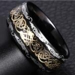 HARAHU Ornament Gyűrű-Fekete/Arany/62mm KP17131