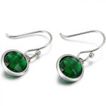 HARAHU PA-20670 Fülbevaló - Ezüst/Zöld KP20670