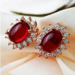 HARAHU FA-23433 Fülbevaló - Arany/Piros KP23433