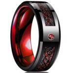 HARAHU GA-31885 Gyűrű - Fekete/Piros/49mm KP31885