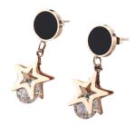 HARAHU DA-18797 Fülbevaló - Arany/Fekete KP18797