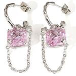 HARAHU NA-20889 Fülbevaló - Ezüst/Rózsaszín KP20889