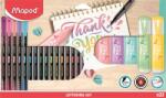 Maped Kalligrafikus készlet, 22 darabos, MAPED Lettering Set , 6 szövegkiemelő + 16 tűfilc különböző színekben (983719) - fodicoaruhaz