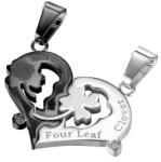 HARAHU Four Leaf Clover Medálok-Fekete/Ezüst KP24094