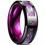 HARAHU GA-31923 Gyűrű - Fekete/Lila/69mm KP31923