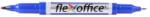 FlexOffice Alkoholos marker, 0, 4/1, 0 mm, kúpos, kétvégű, FLEXOFFICE PM01 , kék (FO-PM01BLUE)
