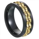 HARAHU IK-32053 Gyűrű - Fekete/Arany/59mm KP32053