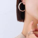 HARAHU LÍ-28721 Fülbevaló - Ezüst/4cm KP28721