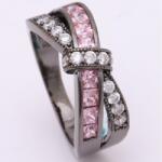 HARAHU DI-2314 Gyűrű - Fekete/Rózsaszín/54, 4mm KP2314