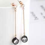 HARAHU ZA-17772 Fülbevaló - RózsaArany/Fekete KP17772