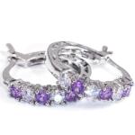 HARAHU CA-21732 Fülbevaló - Ezüst/Lila KP21732