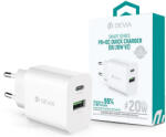 DEVIA Smart Series 20W PD+QC hálózati gyorstöltő adapter V2 Type-C/USB - fehér