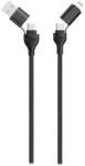 2GO USB-C/USB-A apa - USB-C/Lightning apa Adat és töltő kábel - Fekete (1, 2m) (797369) (797369)