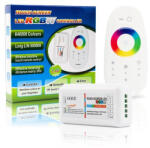 Idealed RGB LED szalagvezérlő 216 W RECEIVER + RF 2, 4 GHz érintőképernyős távirányító (IDEAAKC0033)