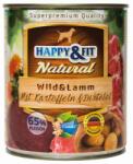 Happy&Fit Natural Dog konzerv vadhús, bárány burgonyával és sáfrányolajjal 800g (HF90913)