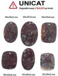  Pandantiv Fosil Palmier Oval - Dreptunghi cu Gaura - 37-52 x 29-37 x 4-6 mm