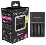 Panasonic Elemtöltő, AA/AAA, 4x2500 mAh AA, gyorstöltő, PANASONIC "Eneloop Pro (KKJ55HCD40E-N) - bestoffice
