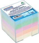 Donau Cub hartie cu suport plastic, 92x92x82mm, DONAU - hartie culori pastel asortate (DN-7491001-99) - officeclass