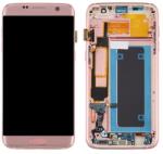  NBA001LCD009573 Samsung Galaxy S7 Edge rózsaszín OLED LCD kijelző érintővel kerettel előlap (NBA001LCD009573)