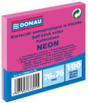 DONAU Öntapadós jegyzettömb DONAU 76x76 mm 100 lap neon rózsaszín (U7586011-16) - papir-bolt