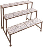 Esschert Design Mediterrán stílusú kerámia lépcsős virágállvány, 66 x 67 cm (AC98)