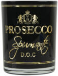 Mars & More Üveg teamécses tartó, Prosecco felirattal, fekete, 12 cm (XMWLWCZP)