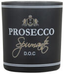 Mars & More Üveg teamécses tartó, Prosecco felirattal, fekete, 8 cm (XMWLWCZPS)