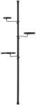 Esschert Design Teleszkópos virágtartó állvány 3 tálcával, fekete, 180 cm (PY125)