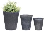 Esschert Design Terrakotta virágcserép szett, szürke, 3 db-os (AT31)
