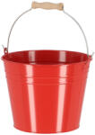 Esschert Design Cink kerti vödör, fa fogóval, 4, 5 literes, piros (TR035-P)