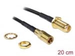 Delock antenna kábel SMA Jack Bulkhead > SMB csatlakozó 20cm (88584) (88584)