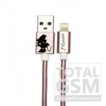  USB kábel Disney - Minnie Apple iPhone 5 / 5S / SE / 5C / 6 / 6S / 6 Plus / 6S Plus / 7 / 7 Plus / 8 / 8 Plus / X / XS / XS Max / XR / 11 / 11 Pro / 11 Pro Max lightning 8pin 1 méter rozéarany
