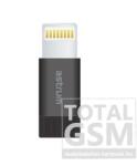 Astrum 8 pin Apple iPhone 5 / 5S / SE / 5C / 6 / 6S / 6 Plus / 6S Plus / 7 / 7 Plus / 8 / 8 Plus / X / XS / XS Max / XR / 11 / 11 Pro / 11 Pro Max Lightning Micro USB átalakító adapter MFI engedéllyel fekete