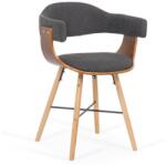  Scaun bucatarie si living BUC 016, stofa, structura lemn, spatar curbat, 100 kg Gri