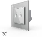 LIVOLO Intrerupatorul Dublu cu Touch LIVOLO cu Rama Din Sticla - Protocol Zigbee EC - culoare gri